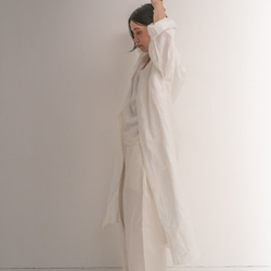 ナツの服　　Ciel リネンガウン　オフホワイト  （受注製作 6月下旬お届け） 4枚目の画像