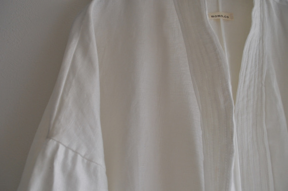 ナツの服　　Ciel リネンガウン　オフホワイト  （受注製作 6月下旬お届け） 9枚目の画像