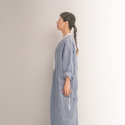 ナツの服　　Ciel リネンガウン　ブルー  （受注製作 4月中旬〜5月上旬お届け） 3枚目の画像