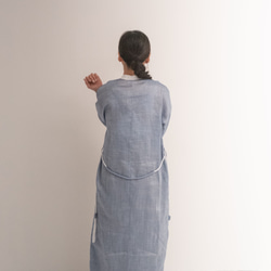 ナツの服　　Ciel リネンガウン　ブルー  （受注製作 4月中旬〜5月上旬お届け） 4枚目の画像