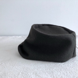”HELLO" ウール帽　カーキ　（受注商品） 5枚目の画像