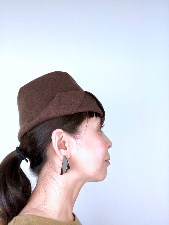 "bien" ウール帽　ブラウン（2018.新色）　（受注商品） 2枚目の画像