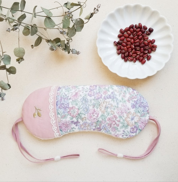 受注生産】あずきのホットアイマスク♡リバティ♡ハニーデュー(くすみ