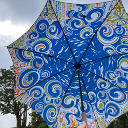 【あおぞら】雨の日が楽しみになる傘◆手染め手組み、世界にひとつだけの傘 4枚目の画像