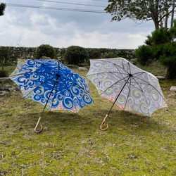 【あおぞら】雨の日が楽しみになる傘◆手染め手組み、世界にひとつだけの傘 5枚目の画像