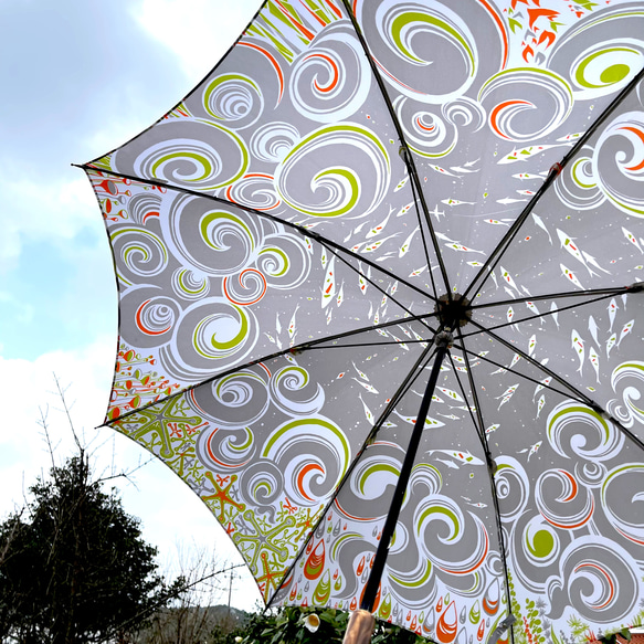 【くもぞら】雨の日が楽しみになる傘◆手染め手組み、世界にひとつだけの傘 10枚目の画像