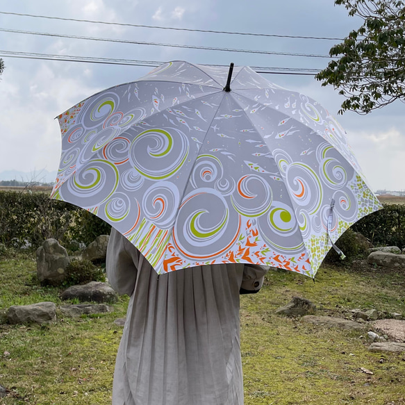【くもぞら】雨の日が楽しみになる傘◆手染め手組み、世界にひとつだけの傘 2枚目の画像