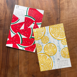 【シルクスクリーン】季節を感じるポスターカレンダー（8月分 "レモンスカッシュ"）【手刷り】 4枚目の画像