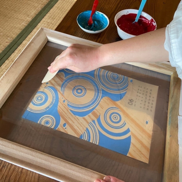 【シルクスクリーン】季節を感じるポスターカレンダー（11月分 "しめじ"）【手刷り】 4枚目の画像