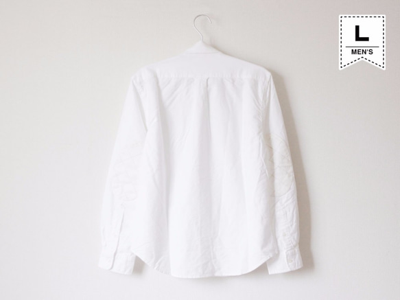 エルボーパッチ オックスフォード ボタンダウンシャツ （ホワイトキルティング） Lサイズ 2枚目の画像
