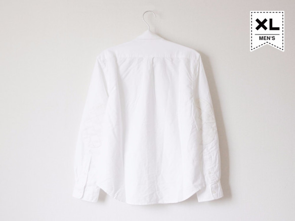 エルボーパッチ オックスフォード ボタンダウンシャツ （ホワイトキルティング） XLサイズ 1枚目の画像