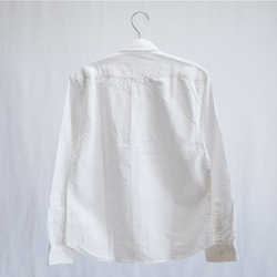 ミモザ刺繍 オックスフォード ボタンダウンシャツ （ホワイト・カラー刺繍） 4枚目の画像