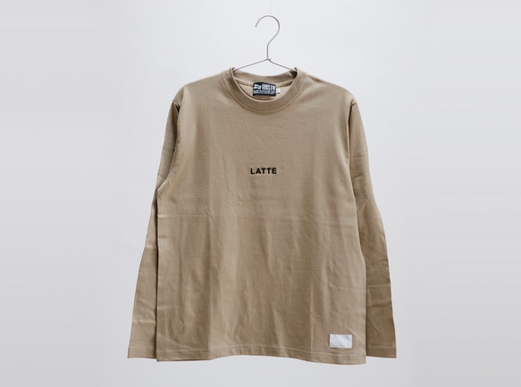 ロングスリーブTシャツ カフェラテ （サンドカーキ） 1枚目の画像