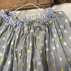 ふんわりスカート（水玉）グレー 2枚目の画像