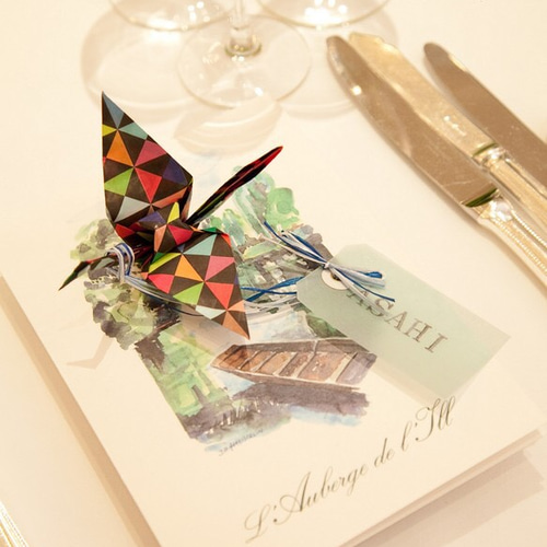 ウェディング席札（折り鶴）wedding tablecard (oriduru）50名様