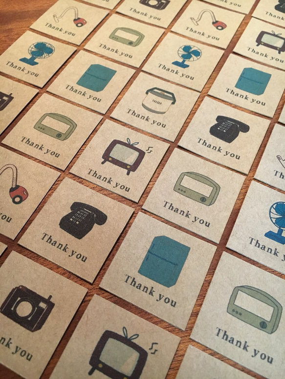 昭和〜なレトロ家電 サンキューシール 45枚 シール socie