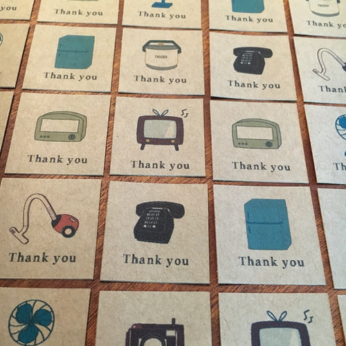 昭和〜なレトロ家電 サンキューシール 45枚 シール socie. 通販