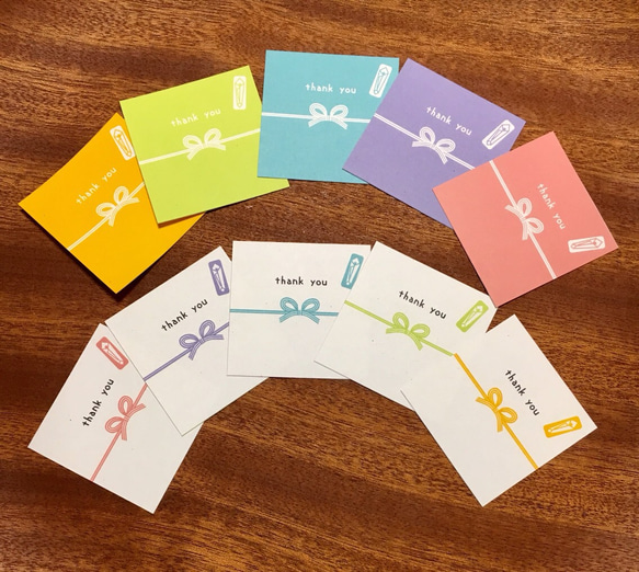 名入れも♫パステルのし水引メッセージカード  20枚 1枚目の画像