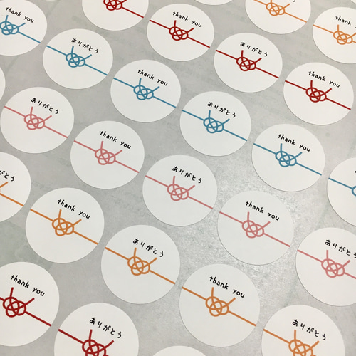 名入れも♡シンプルカラー のし水引 サンキューシール 42枚(内祝にも