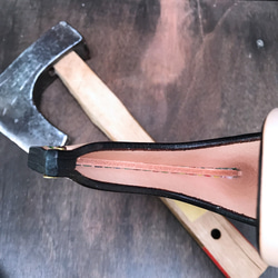 受注製作　鉈　ナイフ　斧　包丁他　シース　ケース　カバー　手縫い　真鍮コンチョ仕様可能　（画像：ナタ用　参考品） 5枚目の画像