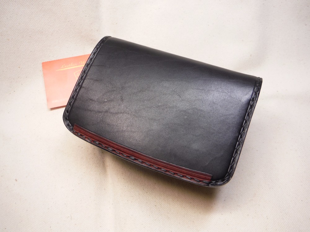 LWZ　ベーシック　ミドルウォレット　ブラック　手縫い