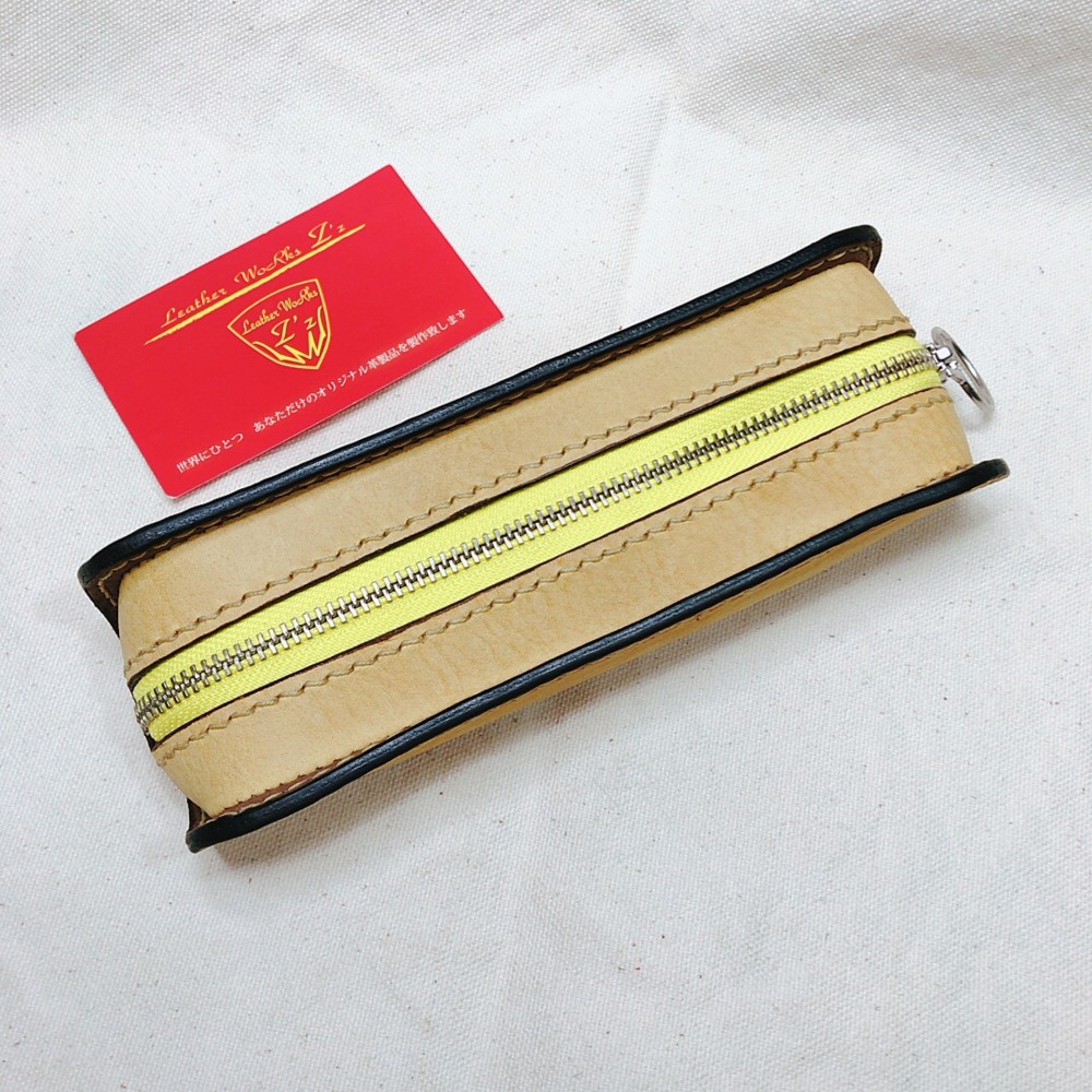 ペンケース　L　イエロー　手縫い