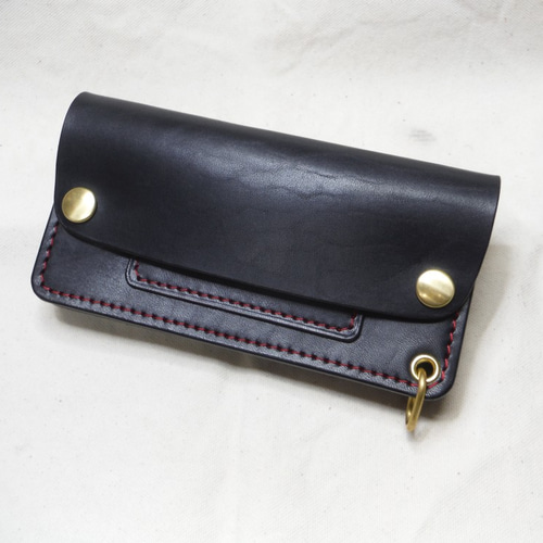 受注製作] 長財布本革トラッカーウォレットダークグリーン