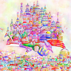幻想世界星座街景 A4 絵画 ヒロシ・ド・クレヨン 通販 1742795｜Creema