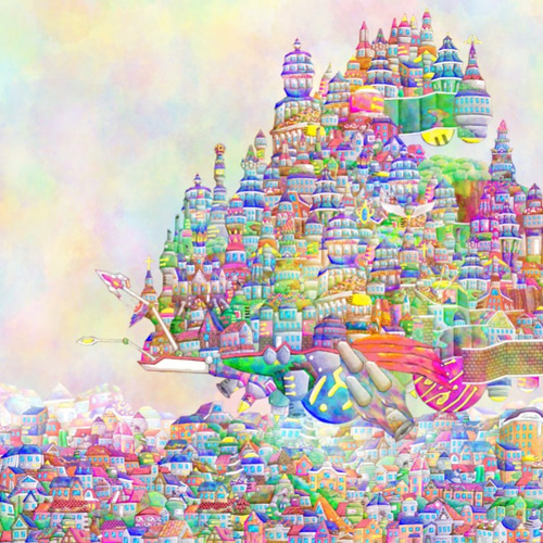 虹色世界 A4 絵画 ヒロシ・ド・クレヨン 通販 1821608｜Creema