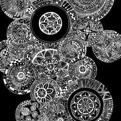 抽象画 花 白黒反転 A4 絵画 ヒロシ・ド・クレヨン 通販 1595373