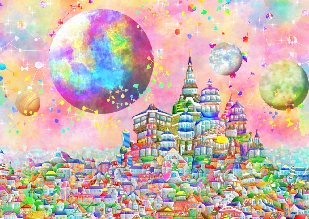 宇宙の絵 クレヨンアート
