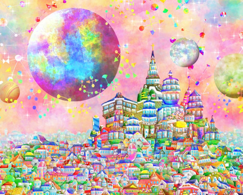 絵画『世界視点』現代アート 15900-61-