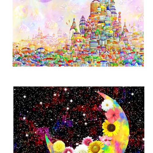 虹色世界 A4 絵画 ヒロシ・ド・クレヨン 通販 1821608｜Creema