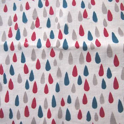 大きなハンカチ　雨ドロップ　赤×青×ｸﾞﾚｲ 3枚目の画像