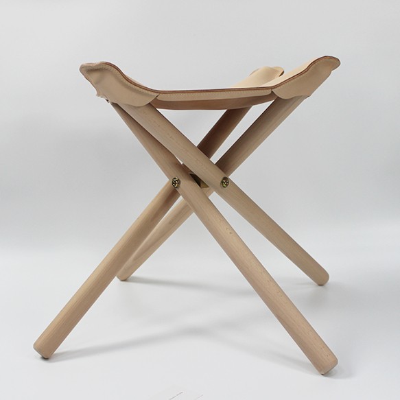 JAPAN LANSUI DESIGN ヌメ革＆無垢材 折りたたみチェアー(四脚椅子) 3枚目の画像