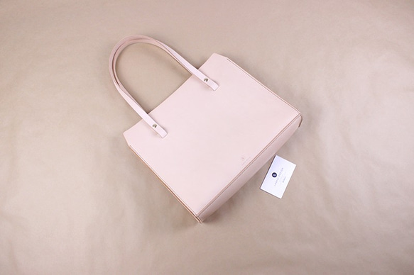 JAPAN LANSUI DESIGN 名入れ対応 ヌメ革手作り手縫い ハンドバッグ 2枚目の画像