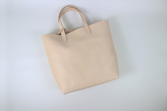 JAPAN LANSUI DESIGN 名入れ対応 ヌメ革手作り手縫い BIGトートバッグ 3枚目の画像