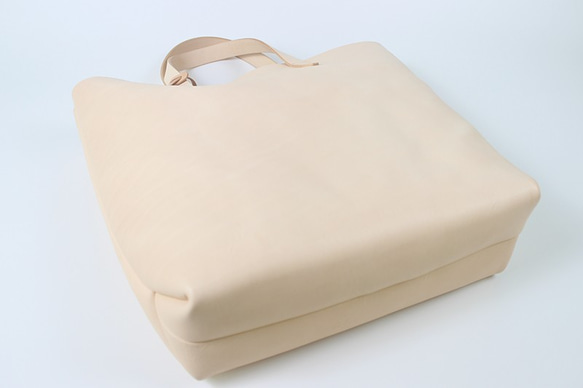 JAPAN LANSUI DESIGN 名入れ対応 ヌメ革手作り手縫い BIGトートバッグ 10枚目の画像