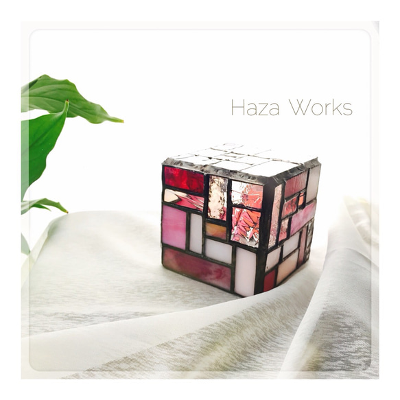 再販《pink》CUBE holder✴︎stained glass 2枚目の画像