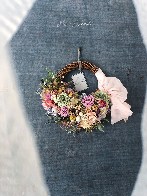 【まりみさま専用】arrangement Rose wreathe 1枚目の画像