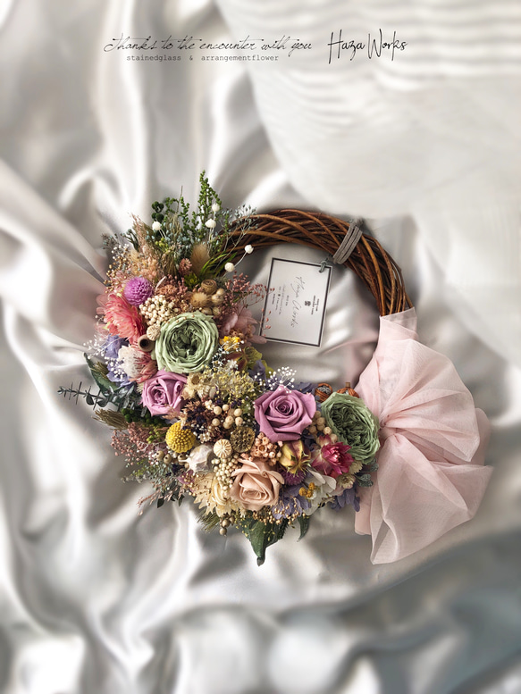 【まりみさま専用】arrangement Rose wreathe 4枚目の画像