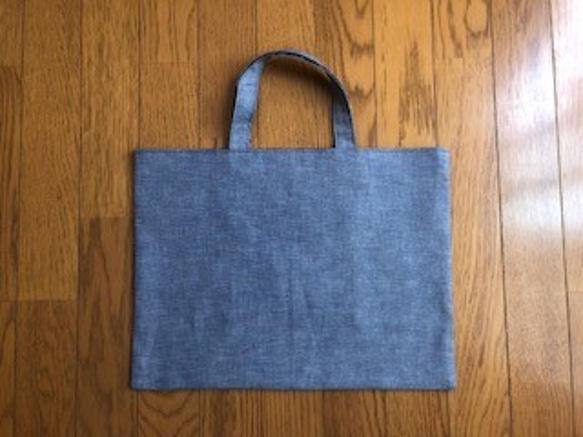 １点限定★クロスステッチ刺繍：バス★レッスンバッグ／＊入園入学・通園通学＊／ 3枚目の画像