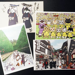 "Cats in Kyoto" postcards set 第1張的照片