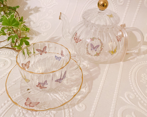 可愛いガラスのティーポットとティーカップセット♡ ポット・急須 Le  