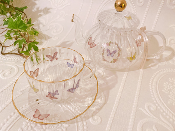 可愛いガラスのティーポットとティーカップセット♡ ポット・急須 Le