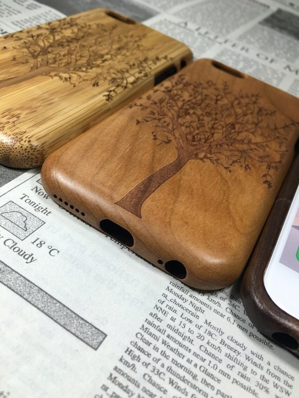★木製★　iphone6/6s 6plus/6splus対応　ハードケース　【送料無料】 3枚目の画像