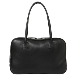 【日本製造，義大利皮革】人氣方形波士頓包，可裝A4尺寸文件，採用真牛皮製成，輕盈柔軟，黑色 第6張的照片