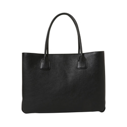 【イタリア革 日本製】A4ファイル対応 オール牛革 ソフトシュリンクレザー 広マチ トートバッグ 軽量 ブラック 5枚目の画像