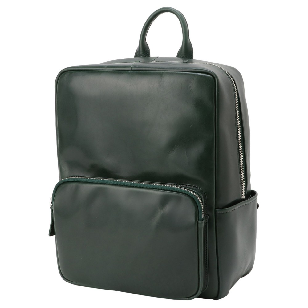 【日本製】贅沢ヌメ革 本革リュック A4ファイル対応 バックパック 艶ヌメ革 グリーン