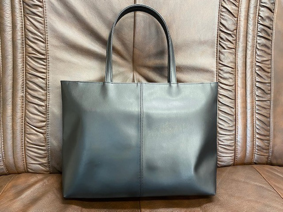 日本製造：「告別肩部僵硬」超輕（約360克）高品質PU皮革手提包，可裝A4文件，黑色 第4張的照片